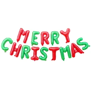 Party Supplies 14PCS SET 16inch Gold Silver Red Green Inflatable Merry Christmas Foil Balloon Set for Home Party Festival Decor