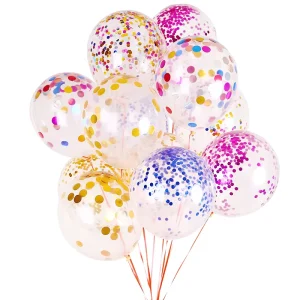 Party Supplies Custom Sequin Color Round Shape Latex Confetti Balloons
