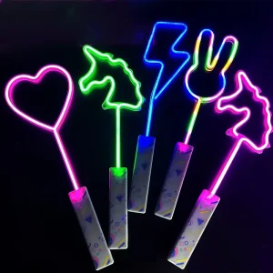 Party Supplies Custom Shaped Flashing Glow Stick Handle Neon LED Light up Star Wand Toy Rainbow Glow LED Sticks Big Size 45cm