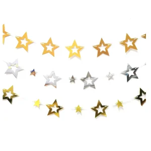 Party Supplies Hanging Paper Garland Shiny Star Banner for Christmas Wedding Birthday Party Baby Shower Party Decoration