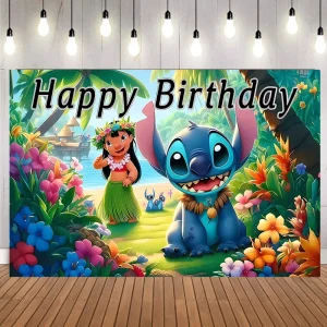 Party Supplies Lilo and Stitch Backdrop Party Happy Birthday Decoration Background Backdrops