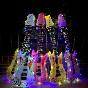 Party Supplies for Birthday Party Decoration Glowing Aluminum Foil Guitar Balloon Photo Props Christmas Arrangement