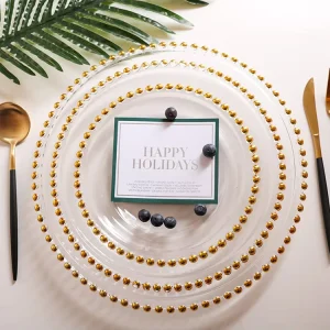 Party Tableware Wedding Dinnerware Sets Glass Plates Sets Glass Charger Plates