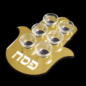 Passover Seder Plate Gold Acrylic Glass Cups Jewish Festival Tableware Passover Family Dinner Decoration Pesach