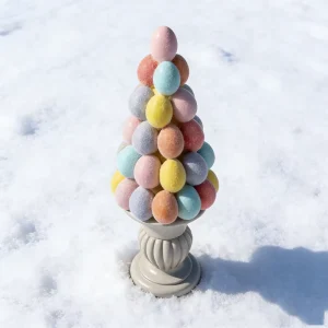 Pastel Easter Egg Tree Decor for Spring and Tabletop Display