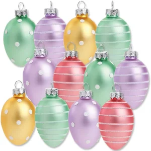 Pastel Frost Hand Brown Glass Easter Egg Ornaments Holiday Home Decor Spring Mini Tree Decoration Fiberglass Outdoor Indoor