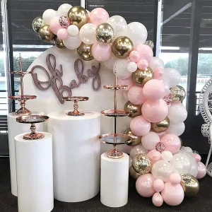 Pastel pink White Color Wedding Room Decoration Balloon Arch Set