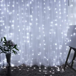 Patio Christmas Outdoor Warm White Garden Lights IP44 Landscape Yard Holiday Fairy Decorative LED Curtain Lights