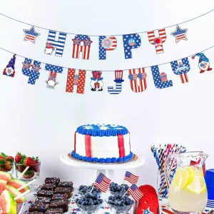 Patriotic 4th of July Paper Garden Flags & Banners 15.5x18cm for Outdoor Yard Decor American Independence Day Party Supplies