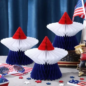 Patriotic Table Decorations 4th of July 250th Anniversary Honeycomb Centerpiece Independence Day Red White Blue for Party Decor
