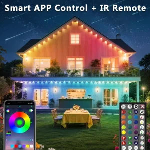 Permanent Christmas LED Light with RGB Color Changing IP65 Waterproof App and Remote Control for Garden Holiday Roof Decorations