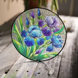 Personalize Window Stain Hand Painted Glass Panel Suncatcher Indoor Decoration