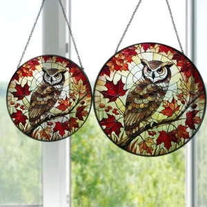 Personalize Window Stalined Flowers Stain Glass Color Ornament Sun Catchers Suncatcher Hanging