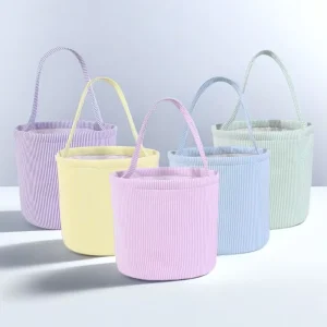 Personalized Classic Sweet Easter Bunny Seersucker Baskets for Kids Decorations Basket
