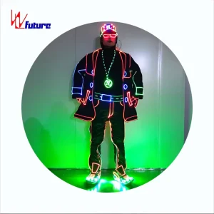 Personalized Colorful Festival Luminous Clothing Ballroom Performance Hip Hop LED Light Body Suit Dance Costumes