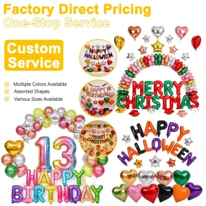 Personalized Custom All-in-One Party Foil Balloon Decorations Set for Xmas Halloween Versatile Festival Parties