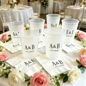 Personalized Custom Printed Logo Wedding Favor 9oz 12oz 16oz Frosted PP Plastic Reusable Party Cups With Logo Anniversary Sports
