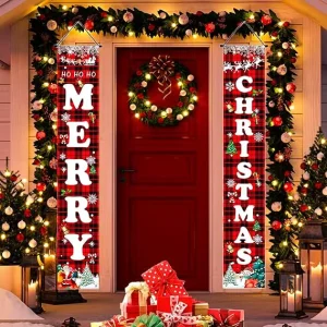 Personalized Design Holiday Promotion Christmas Decoration Hanging Banner Advertising Mesh Banners