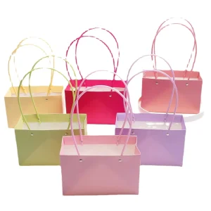 Personalized White Card Paper Custom Bags with Ribbon Handle Personalized Logo Print for Shopping