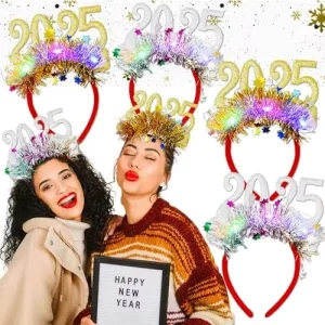Photo Booth Props Happy New Year Hat and Headband New Year Eve Party Supplies Party Decorations