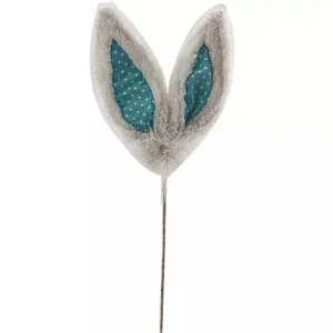 Pink Blue Bunny Rabbit Ear Pick for Pot Decoration Easter Ornament Cloth Mini Green
