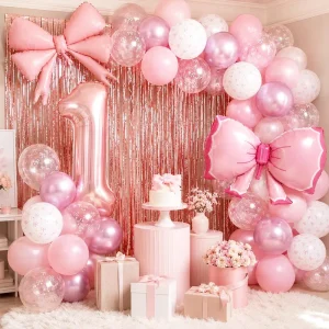 Pink Bow Party Balloon Set for Party Decoration