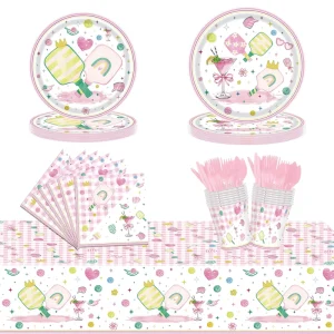Pink Champagne Bachelorette Disposable Tableware Set Paper Plates Cups Napkins Bride Shower Party Decor Supplies