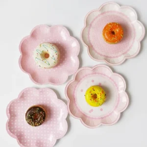 Pink Flower Shape Paper Plates Fruit Plate Cake Plate Disposable Tableware Set Wedding Party Supplies
