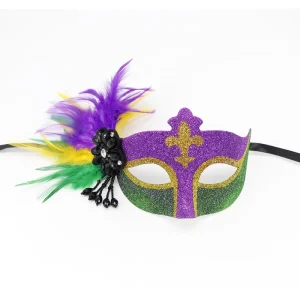 Pink Funny Costume Cosplay Mask Venetian Mardi Gras Carnival Masquerade Mask Feather Party Mask for Party Supply Xmas Decor