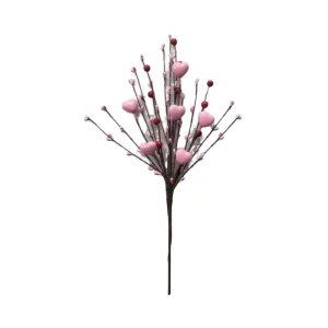 Pink Heart-Shaped Berry Picks for Wedding Candlelight Dinner and Anniversary Decoration