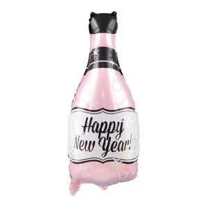 Pink New Year Bottle Balloon Decorative Background Christmas New Year Party Decorative Bottle Balloon