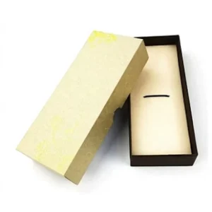 Pink Rigid Gift Box Lid and Base with Black Satin Lining for Holiday Presents