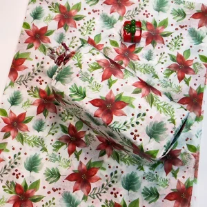 Pink Santa Claus Tissue Paper Christmas Gift Wrapping Paper Custom Printed Gift Packaging Tissue Paper For Holiday Present Box