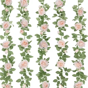 Pink Silk Flower Garland Artificial Rose Vines Elegant Chinese Vintage New Arrival for Party Wedding Valentine’s Day Decorations