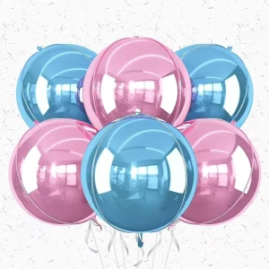 Pink and Blue 4D Foil Balloon 6pcs for KidsBirthday Wedding Party Decorations