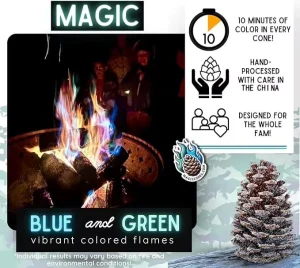 Plastic Bag Custom Natural Pine Cones Magical Flame Decoration for Graduation New Year Christmas Party Backyard Camping
