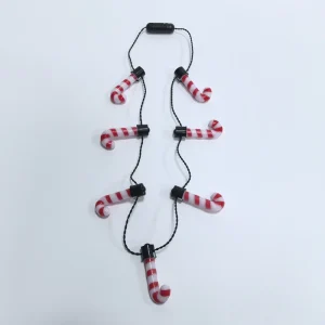 Plastic Christmas Candy Canes and LED Glowing 90cm Necklace Decorations New Arrival for Christmas New Year’s Parties