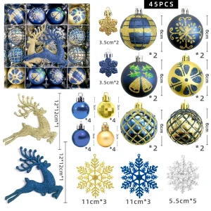 Plastic Christmas Tree Hanging Ball Ornaments, 6cm Set
