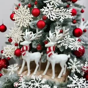 Plastic Deer and Reindeer Figurine Hanging Ornaments and Garland Pendants