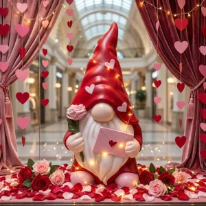Plastic Dwarf Elves LED Christmas Traditional Garden Decoration Gnome Statue PP Crafts Garden Home Decor Patio Decor Balcony