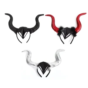 Plastic European American Style Halloween Horn Headband Children’s Adult Party Decoration Photo Prop Ghost Festival