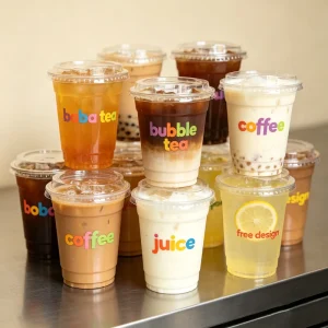 Plastic Factory Price 9oz 8oz 250ml Customized Logo 16oz Single Layer Straw Cup clear Plastic 450mL Custom Cold Drink Cups