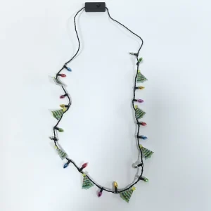 Plastic LED Christmas Tree Light Beads 92cm Durable for Christmas and New Year Parties Glowing Necklace Decorations