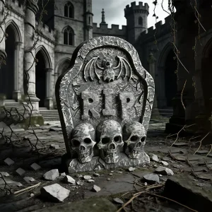 Plastic Novelty Castle Prop Halloween Party Decor Haunted House Luminous Vocal Electric Tombstone LED Lighting Non-Toxic Durable