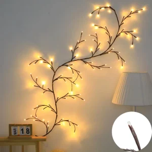 Plastic Party Decorations Branch Willow Vine LED Wall Fairy Decoration for Indoor Outdoor Use