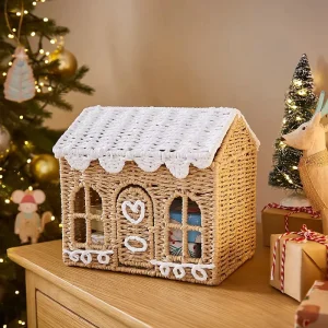 Playing House European Style Eco Friendly Paper Rope Woven Multifunction Children’s Toy Basket Christmas Dress up Storage Basket