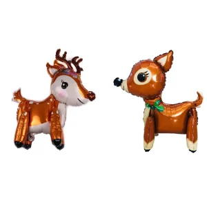 Plum Deer Assembled Foil Balloon Cute 3D Cartoon Animal Balloon for Christmas Birthday Party Home Decoration