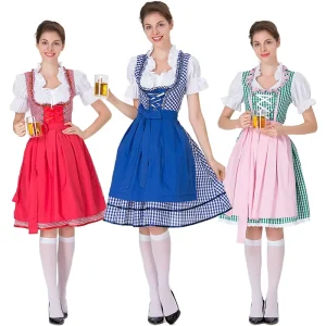 Plus size Oktoberfest Costume Traditional Bavarian Folk Stage Performance Dress Halloween Carnival Party Maid Cosplay Outfit