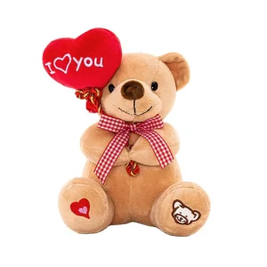 Plush Smile I LOVE YOU Teddy Bear With Heart Balloon Bear Doll Catching Machine Doll Animal Gift Ornament Children’s Plush Toy