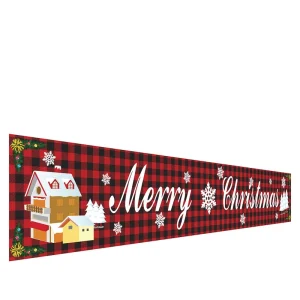 Polyester Christmas Ornament Flag Streamer Hanging Festival Decorative Banner